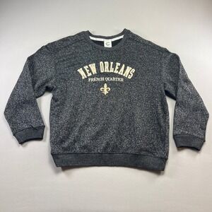 Classic New Orleans French Quarter Sweatshirt Mens XL Charcoal Gray Fleece Lined